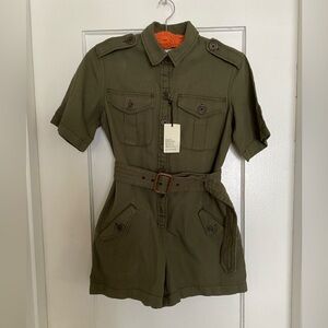 NWT Banana Republic Olive Green Utility Romper with Belt